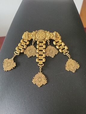 Chatelaine Brooch, Gold-tone, Vintage